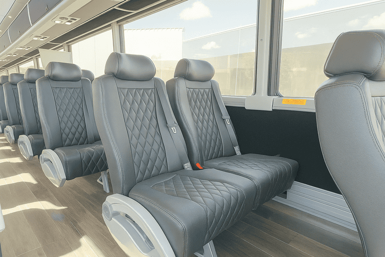 interior of Simi Valley Minibus Company charter bus